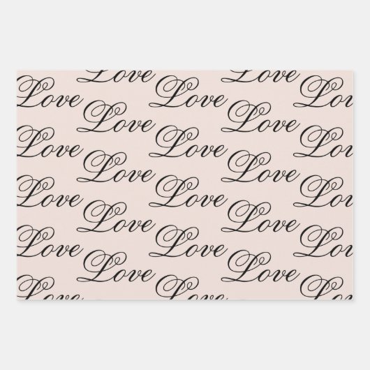 Peach Blush Love Altijd Trouwen Inpakpapier Vel (Voorkant 3)
