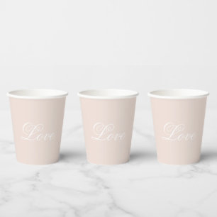 Peach Blush Love Altijd Trouwen Papieren Bekers