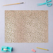 Peach Blush Roos Gold Glitter leopard Print Tissuepapier (Craft)