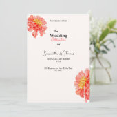 Peach Blush roses classy wedding invitation (Debout devant)