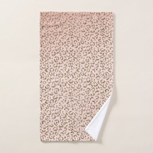 Peach Blush roze glitter Gold leopard print     Bad Handdoek (Handdoek)