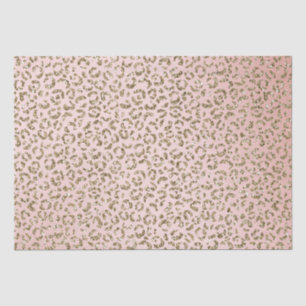 Peach Blush roze glitter Gold leopard print      Tissuepapier