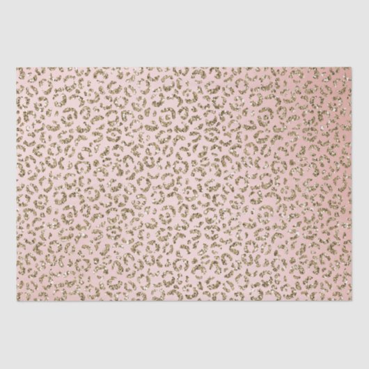 Peach Blush roze glitter Gold leopard print Tissuepapier (Voorkant)