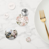 Peach Blush Rozen foto en naam bruiloft Confetti (Groep)
