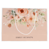 Peach Boho Floral Groot Cadeauzakje (Achterkant)