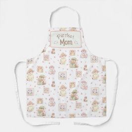 Peach Boho Purrfect Mom Cat Spring Pet Bloemen Schort