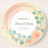 Peach Bridal Brunch Floral Dessous de verre de grè (Devant)