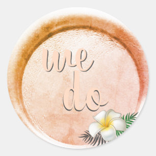 *~* Peach Bronze Floral Wax Seal Stamp Weddenschap Ronde Sticker