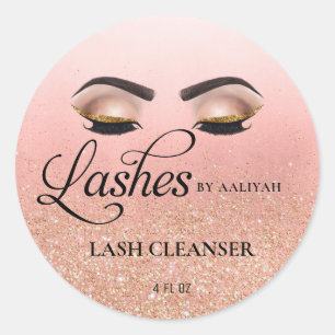 Peach Bronze Glam Glitter Lash Bath Cleanser Ronde Sticker