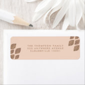 Peach & Bronze Glitter Retouradreslabels Etiket (Insitu)