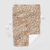 Peach Brown Leopard Print Golfhanddoek (Insitu)