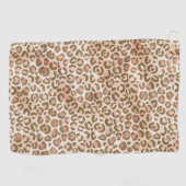 Peach Brown Leopard Print Golfhanddoek (Horizontaal)