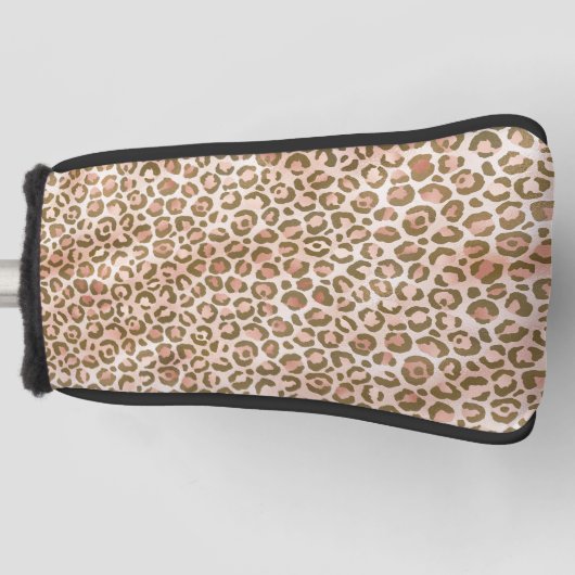 Peach Brown Leopard Print Golfheadcover (Voorkant)