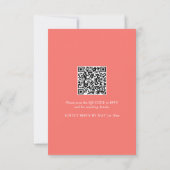 Peach bruiloft uitnodiging met QR-code (Achterkant)