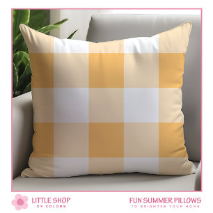 Peach Buffalo Check Plaid Kussen