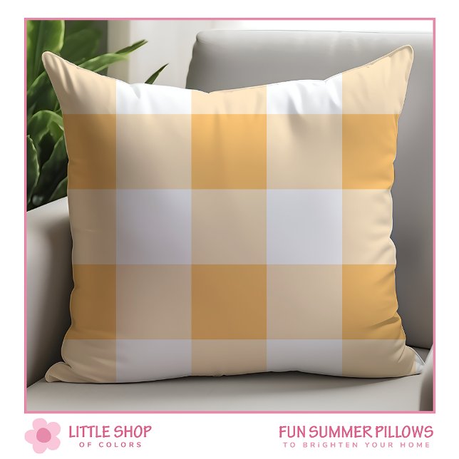 Peach Buffalo Check Plaid Kussen (Creator heeft geüpload)