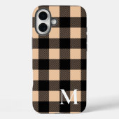 Peach Buffalo Plaid Check Case-Mate iPhone Case (Achterkant)