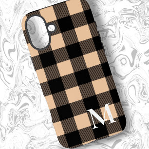 Peach Buffalo Plaid Check iPhone 16 Plus Hoesje