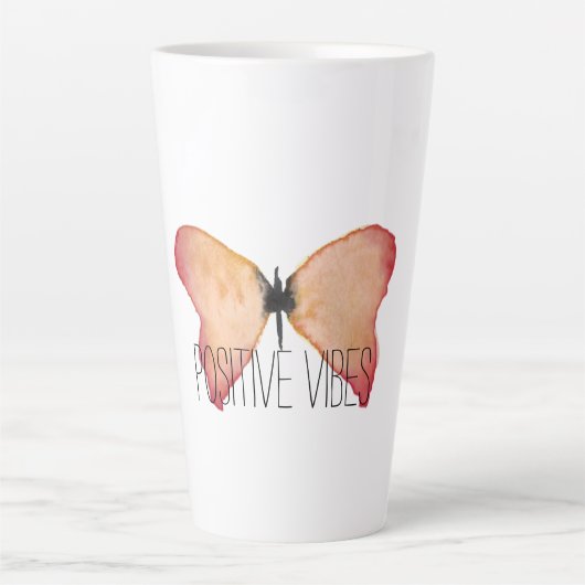 Peach Butterfly inspirerend quote Latte Mok (Voorkant)