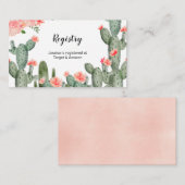 Peach Cactus Floral Registry Insert Informatiekaartje (Voorkant / Achterkant)