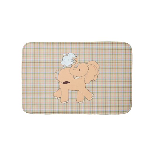 Peach Cartoon Elephant Kind Bath Mat (Voorkant)