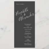 Peach Charcoal Grey Peony Rose Wedding Programmes (Devant)