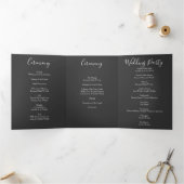 Peach Charcoal Grey Peony Rose Wedding Programmes (Intérieur)