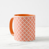 Peach Check Patroon Mok (Voorkant links)