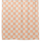 Peach Checkerboard Checkerboard-patroon Douchegordijn (Voorkant)