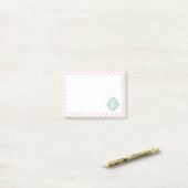 Peach Chevron Ikat monogrammed Post It Notes (Op bureau)