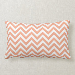 Peach Chevron Lumbar Pillow Kussen