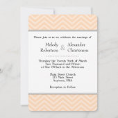 Peach Chevron Wedding Invitations Kaart (Voorkant)