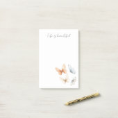 Peach Chic Blue Butterflies  Post-it® Notes (Op bureau)