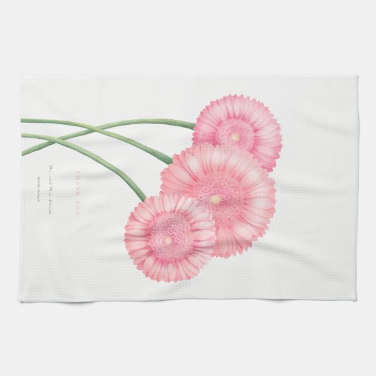 Peach Chrysanthemum dank u Theedoek (Horizontaal)