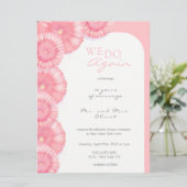 Peach Chrysanthemum Vow Vernieuwing 10 Jaar Uitnod Menu (Staand voorkant)