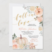 Peach Citrouille Chute en Amour invitation (Devant)