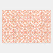 Peach Classic naadloos Damask-patroon Inpakpapier Vel (Voorkant)