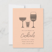 Peach Cocktail Party Kaart (Voorkant)