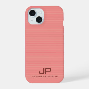 Peach Color Stripes Elégant tendance Monogramme No