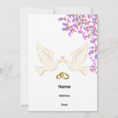 Peach Color Wedding Invitations Kaart (Achterkant)