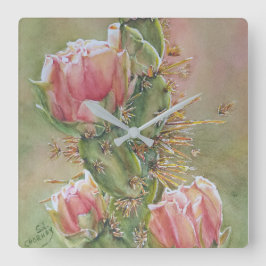 PEACH COLORED PEAR CACTUS FLOWERS VIERKANTE KLOK