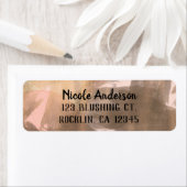 Peach & Copper Bronze Chic Modern Monogram Gold Etiket (Insitu)