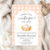 Peach Coquette Cutie Pie Baby Shower Kaart