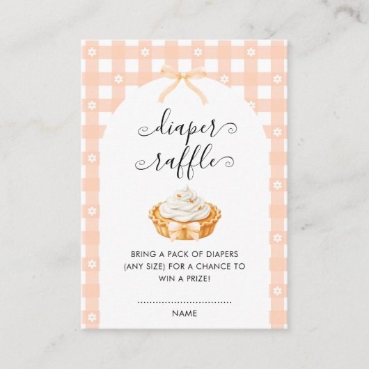 Peach Coquette Pumpkin Pie Diaper Raffle Informatiekaartje (Voorkant)