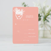 Peach Coral Beach Destination Mariages Invitations (Debout devant)