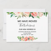 Peach Coral Floral bewegende aankondiging (Voorkant)