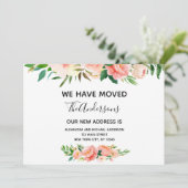 Peach Coral Floral bewegende aankondiging (Staand voorkant)