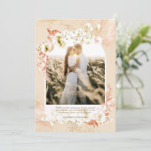 Peach Coral Floral PHOTO MERCI (Debout devant)