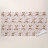 Peach Cream Bow Verjaardag Strandlaken (Voorkant)