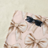 Peach Cream Bow Verjaardag Strandlaken (In situ)